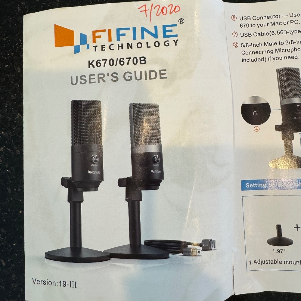 Fifine desktop microphone with USB connection